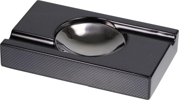 Zigarrenaschenbecher "Holz Carbon- Design" mit 2 Ablagen